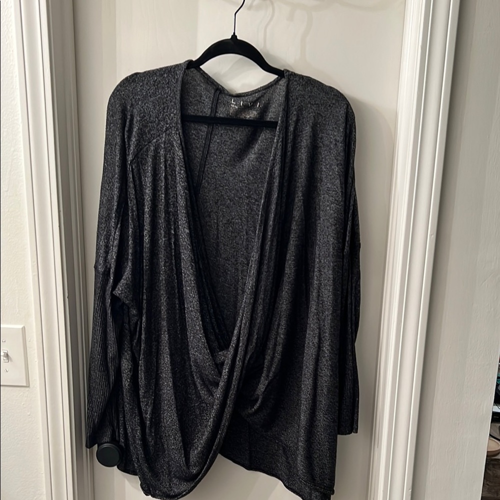 Lane Bryant Black Draped Shrug Sweater